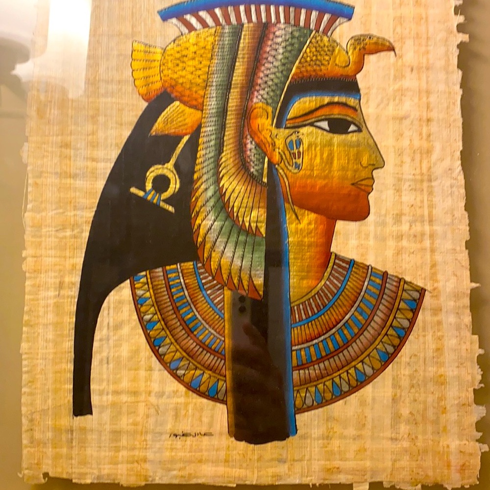 Egyptian reed prints with letters of authenticity, from the Nile.